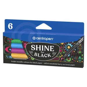 Flomasteri 2590/06 Metalik Shine 4 Black Centropen
